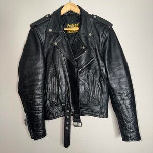 [Used] Women’s Vintage Protech Genuine Leather Jacket // Size Small-Medium